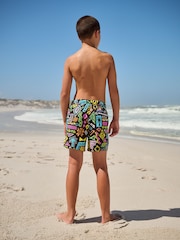 Black Printed Swim Shorts (3-16yrs) - Image 3 of 3