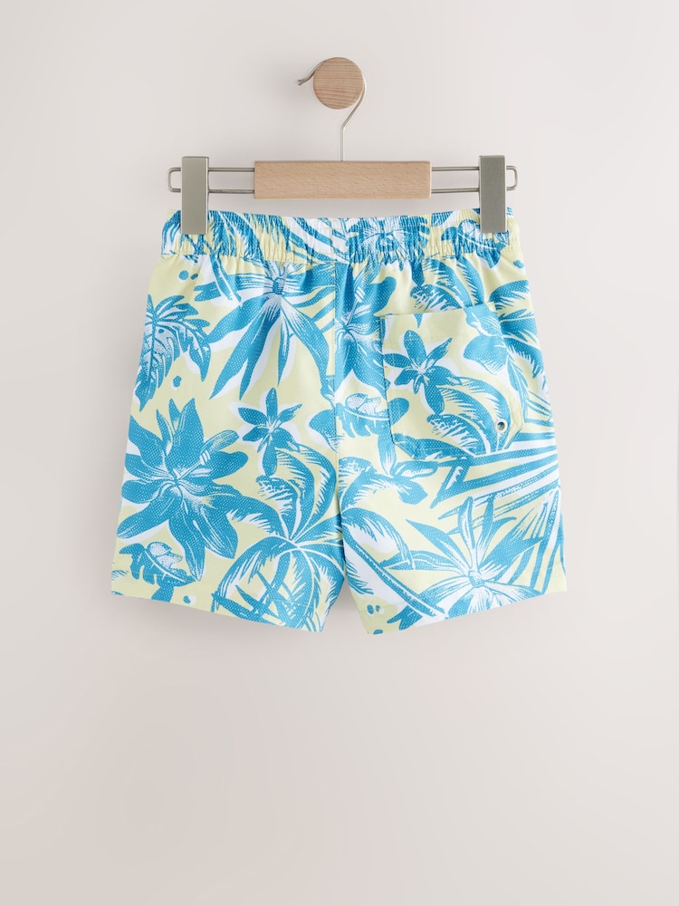Yellow Palm Printed Swim Shorts (3-16yrs) - Image 2 of 4