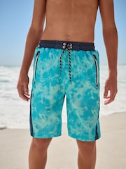 Blue Tie Dye Board Shorts (3-16yrs) - Image 1 of 4