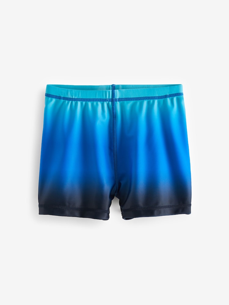 Blue Ombre Shorter Length Stretch Swim Shorts (3-16yrs) - Image 1 of 3