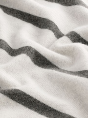 Ecru White Stripe Regular Fit Signature 100% Merino Wool Crew Jumper - Image 10 of 10