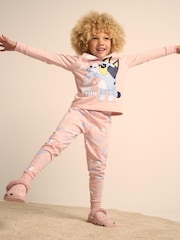 Brand Threads Pink Girls 100% Cotton Bluey Pyjamas Set - Image 1 of 4