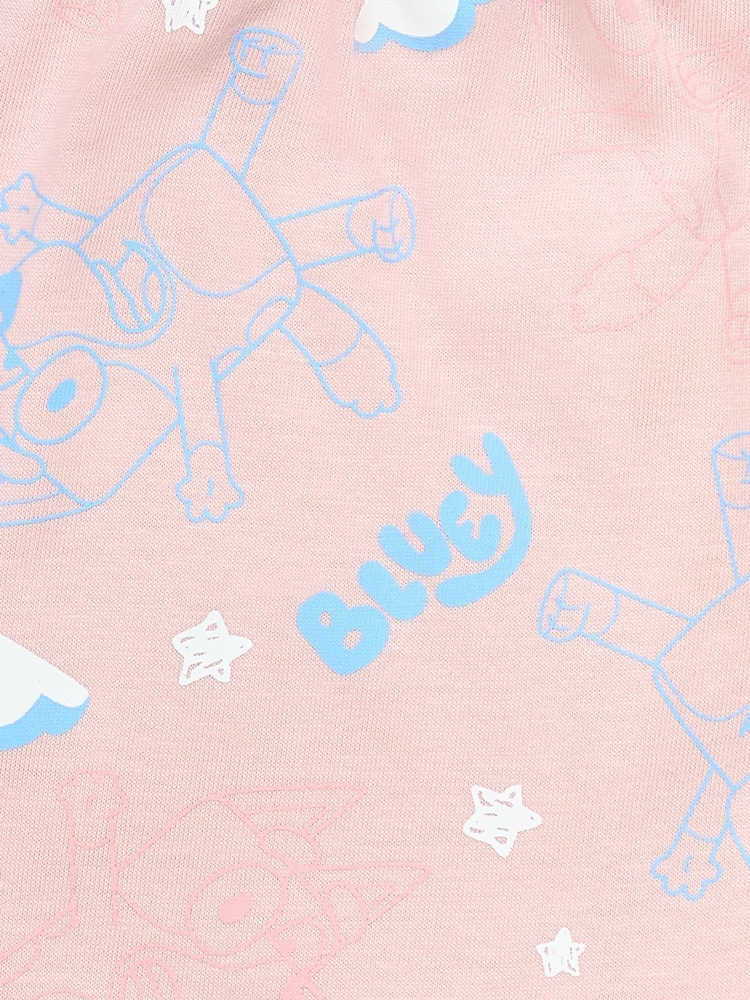 Brand Threads Pink Girls 100% Cotton Bluey Pyjamas Set - Image 4 of 4