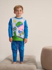 Brand Threads Blue Boys George Pig 100% Cotton Pyjamas Set - Image 1 of 4