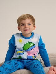 Brand Threads Blue Boys George Pig 100% Cotton Pyjamas Set - Image 2 of 4
