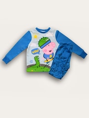 Brand Threads Blue Boys George Pig 100% Cotton Pyjamas Set - Image 3 of 4