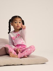Brand Threads Pink Girls Peppa Pig 100% Cotton Pyjamas Set - Image 3 of 7