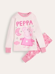 Brand Threads Pink Girls Peppa Pig 100% Cotton Pyjamas Set - Image 4 of 7