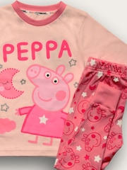 Brand Threads Pink Girls Peppa Pig 100% Cotton Pyjamas Set - Image 6 of 7