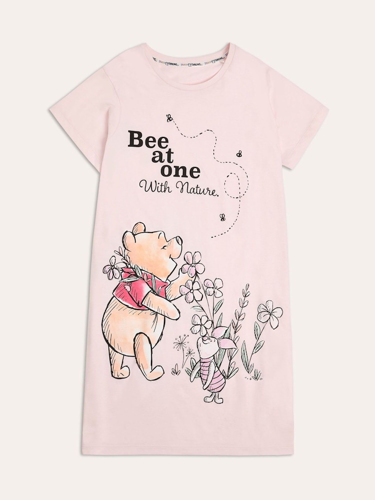 Brand Threads Pink Ladies Disney Winnie The Pooh 100% Cotton Nightie - Image 1 of 3