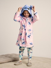 Brand Threads Pink Girls Disney Stitch Dressing Gown - Image 1 of 3
