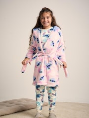 Brand Threads Pink Girls Disney Stitch Dressing Gown - Image 2 of 3