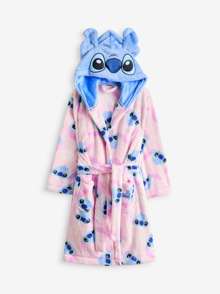 Brand Threads Pink Girls Disney Stitch Dressing Gown - Image 3 of 3