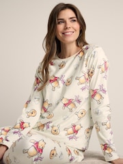 Brand Threads White Disney Winnie The Pooh Ladies Divine Fleece Pyjamas Set - Image 2 of 4