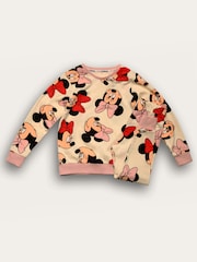 Brand Threads Natural Girls Disney Minnie Mouse 100% Cotton Pyjamas Set - Image 1 of 2