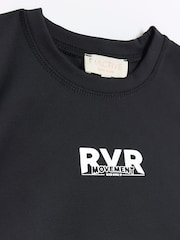 River Island Black Girls Active 100% Cotton Crop Top and Flare Set - Image 3 of 4