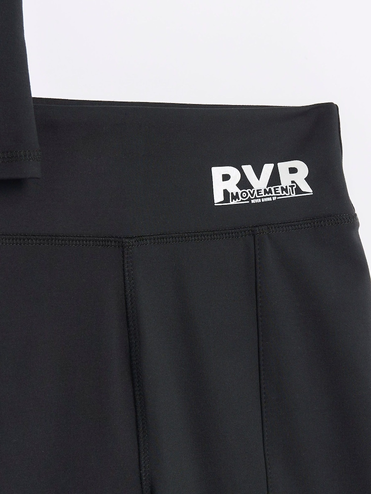 River Island Black Girls Active 100% Cotton Crop Top and Flare Set - Image 4 of 4
