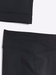 River Island Black Girls Active 100% Cotton Crop Top and Leggings Set - Image 4 of 4
