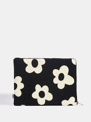 Skinnydip Black Daisy Fuzzy Laptop Case - 13" - Image 1 of 7