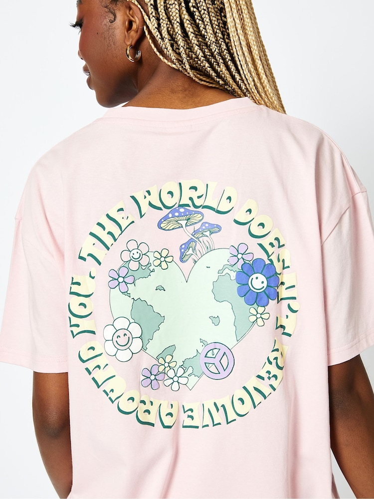 Skinnydip Pink The World Doesnt Revolve Around You T-Shirt - Image 4 of 4