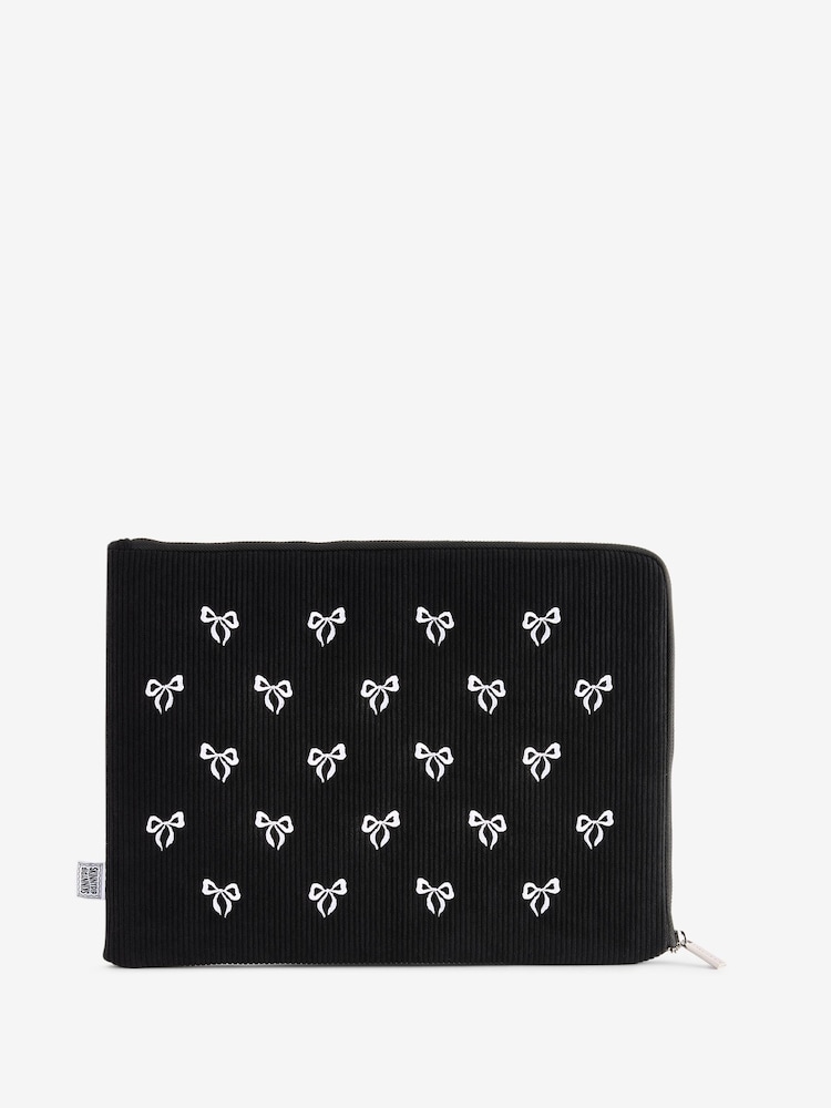 Skinnydip Black Embroidered Bow Laptop Case - 13" - Image 1 of 5