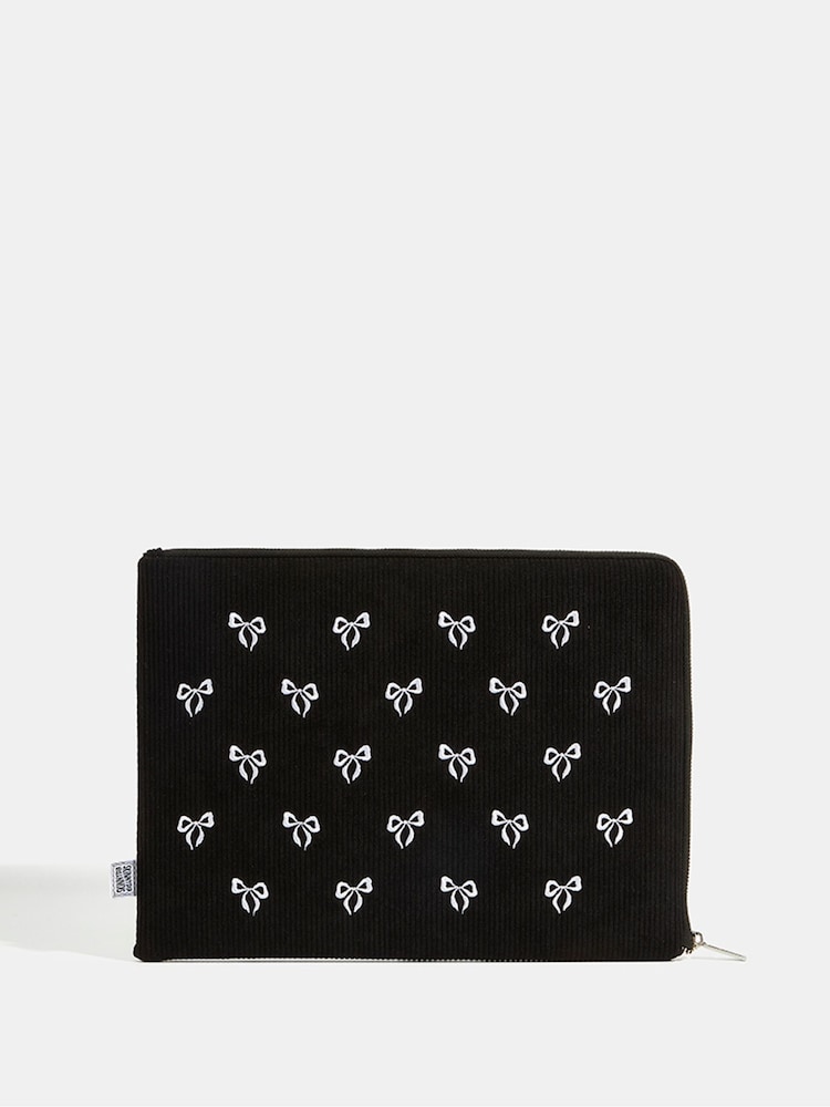 Skinnydip Black Embroidered Bow Laptop Case - 13" - Image 2 of 5