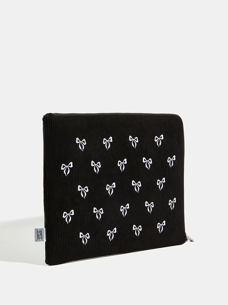 Skinnydip Black Embroidered Bow Laptop Case - 13" - Image 4 of 5