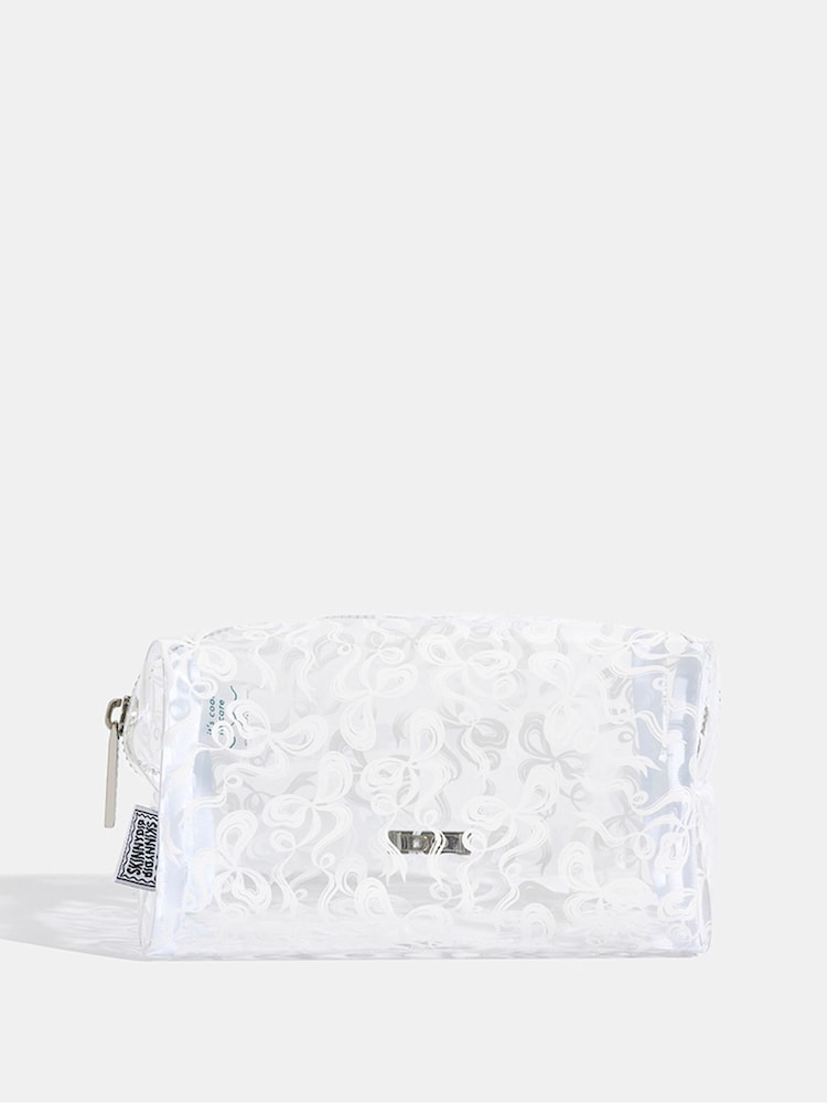 Skinnydip White Bow Makeup Bag - Image 1 of 5