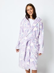 Skinnydip Lilac Disney Living In a Fantasy Print Dressing Gown - Image 1 of 4