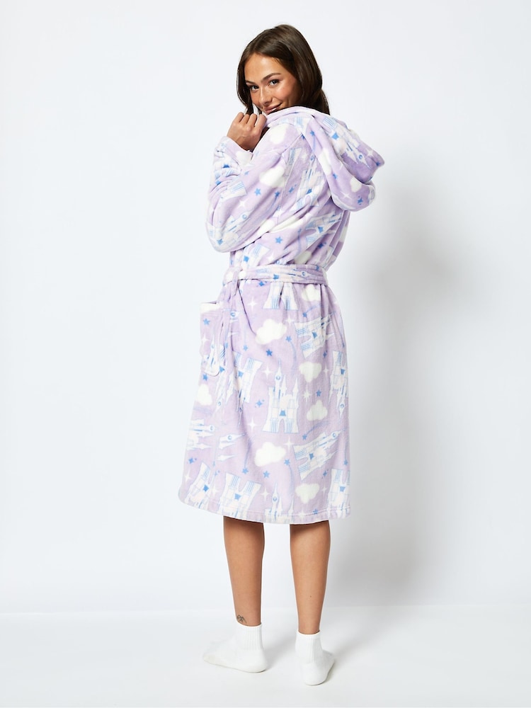 Skinnydip Lilac Disney Living In a Fantasy Print Dressing Gown - Image 2 of 4