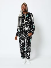 Skinnydip Black Disney Nightmare Before Christmas Fleece Pyjama Set - Image 1 of 4