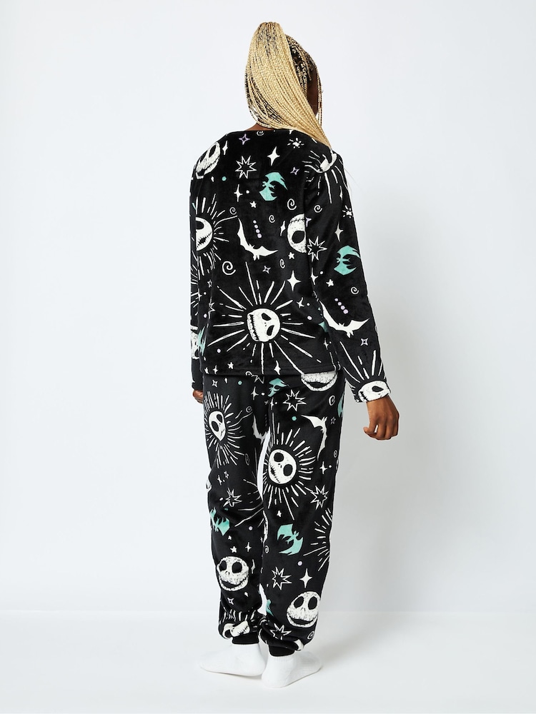 Skinnydip Black Disney Nightmare Before Christmas Fleece Pyjama Set - Image 2 of 4