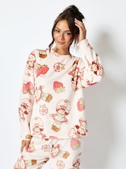 Strawberry Shortcake x Skinnydip Fleece Pyjama Set in Pink - Image 2 of 5