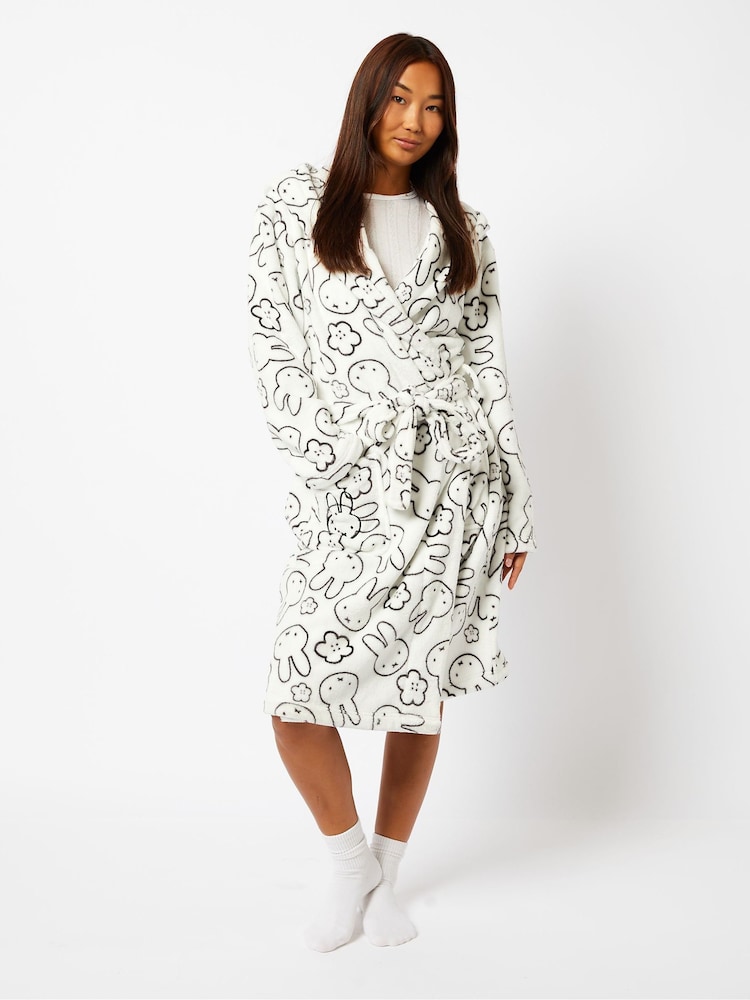 Miffy x Skinnydip Dressing Gown in White - Imagen 1 de 5