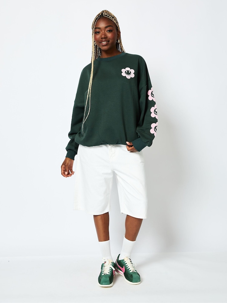 Dont Quit Your Daydream Sweatshirt in Green - Image 1 of 5