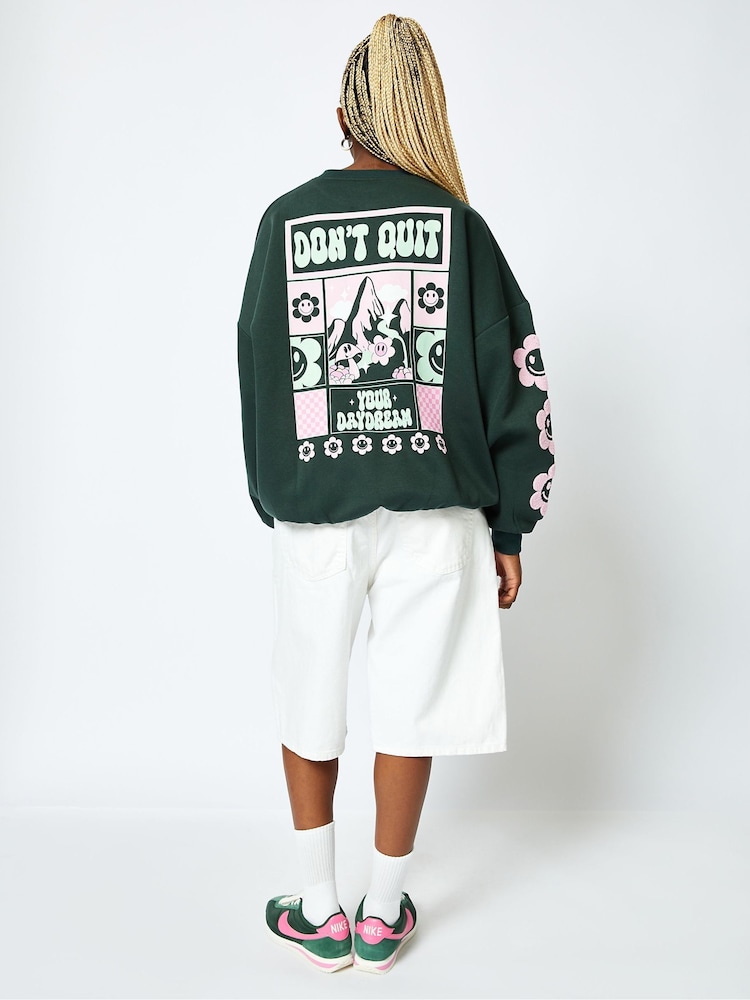 Dont Quit Your Daydream Sweatshirt in Green - Image 2 of 5