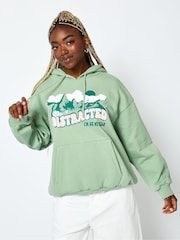 Distracted Hoodie in Sage Green - Image 2 of 4