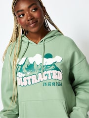 Distracted Hoodie in Sage Green - Image 4 of 4