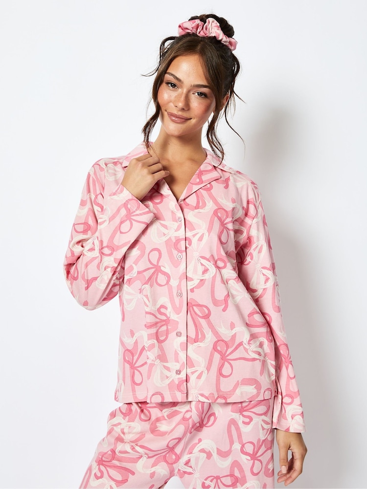 Skinnydip Pink Bow Pyjama Set - Image 1 of 4