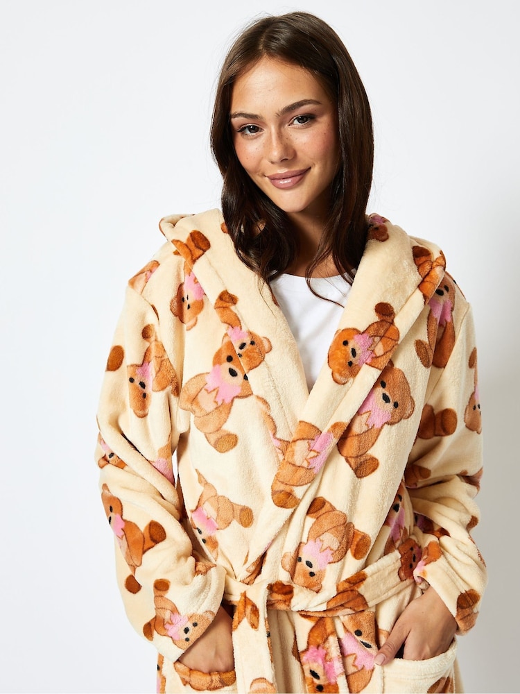 Skinnydip Brown Teddy Bear BowDressing Gown - Image 1 of 4
