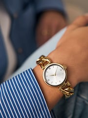 Gold Chunky Chain Waterproof Bracelet Watch - Image 1 of 4
