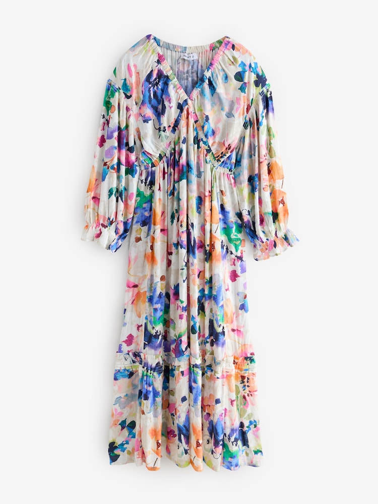 Multi Floral V-Neck Maxi Dress - Image 1 of 1