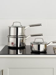 Ninja Silver ZEROSTICK Stainless Steel 3-Piece Pan Set - Image 1 of 1