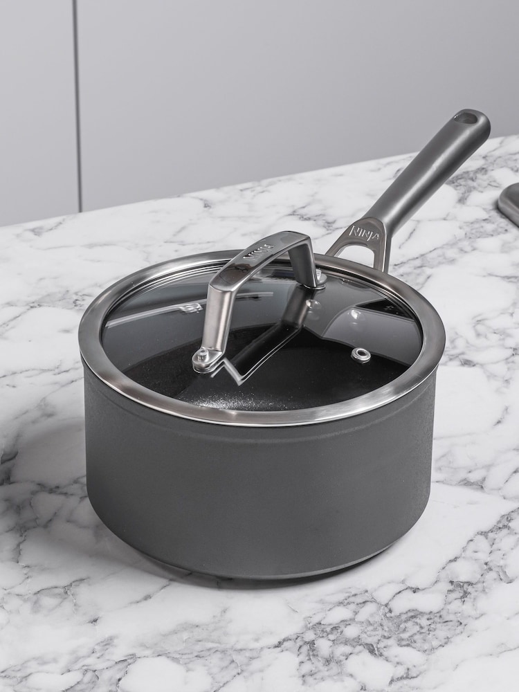 Ninja Grey Foodi ZEROSTICK 18cm Saucepan with Lid - Image 1 of 4