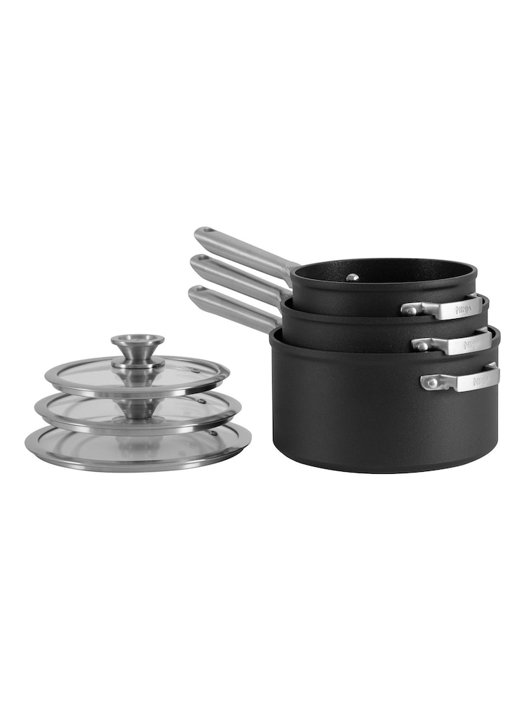 Ninja Grey ZEROSTICK Stackable 3-Piece Saucepan Set - Image 5 of 5