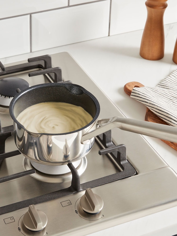 Ninja Silver ZEROSTICK Stainless Steel 16cm Milk Pan - Image 1 of 4