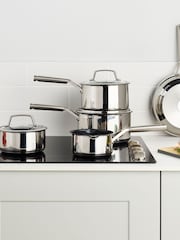 Ninja Silver ZEROSTICK Stainless Steel 5-Piece Pan Set - Image 1 of 6