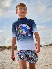Black/Navy Short Sleeve Rash Vest (1.5-16yrs) - Image 1 of 9