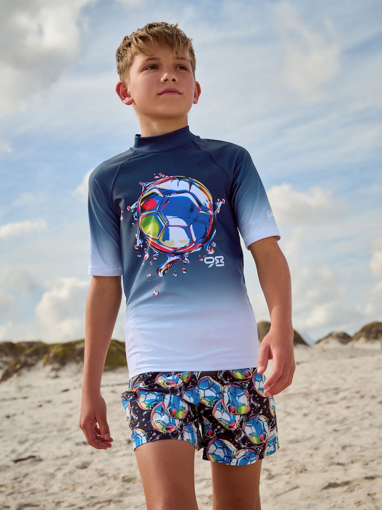 Black/Navy Short Sleeve Rash Vest (1.5-16yrs) - Image 1 of 9