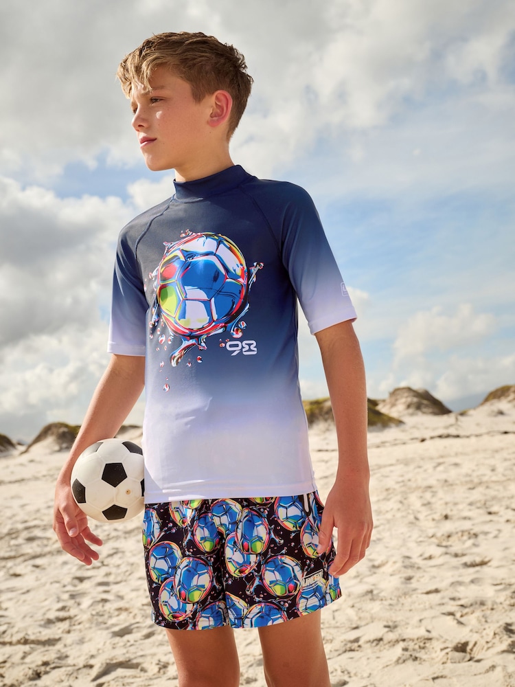 Black/Navy Short Sleeve Rash Vest (1.5-16yrs) - Image 3 of 9